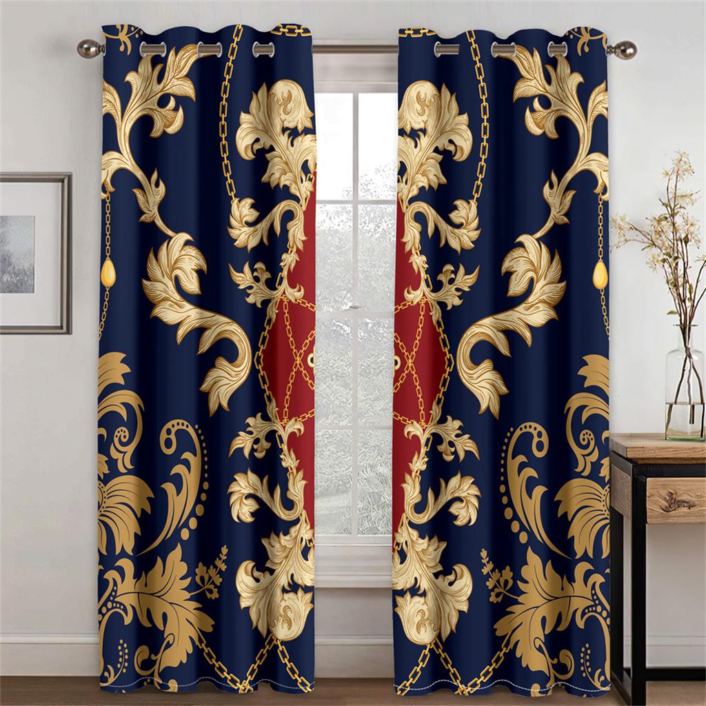 European Modern Black Gold Leopard Print Series Sunshade Curtains Deluxe Living Room Bedroom Home Decoration Thin Custom Curtain