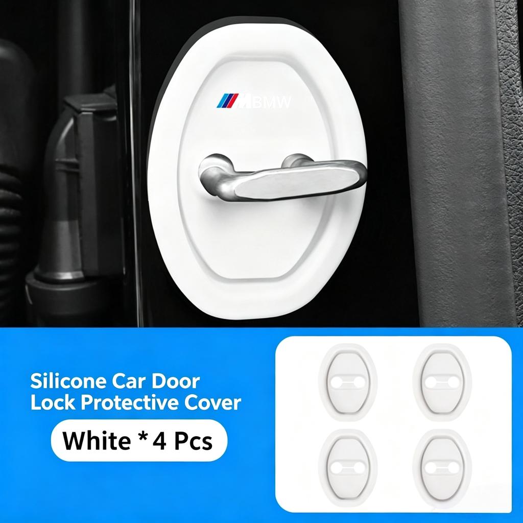 JYPK6 Silicone Car Door Lock Cover Protector Car Sticker for BMW Anti-rust Mute Switch Lock Sleeve Auto Door Protection Decor Interior