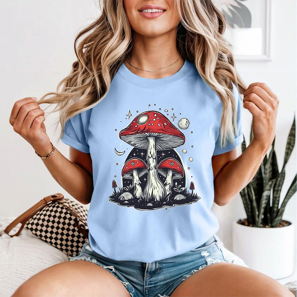 Mushrooms Fungi Nature Unisexs TShirt Celestial Design 2XL