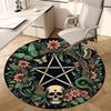 1pc Office Carpet Chair Mats Pentagram with Skull, Butterflies, and Floral Wreath Perfect for Decorating Office Chairs, Living Rooms, Or Bedrooms.YDT0