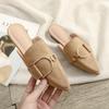 Fashion Women's Fashion Pointed-toe Flat Slipper for Women Outdoor Casual Casual Ladies Shoes Large Sizes 41-43 Small Size Slippers 32