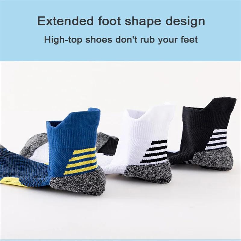 1Pairs Professional Men's Sports Socks Outdoor Running Fitness Climbing Thick Quick Drying Towel Short Socks For 39-45