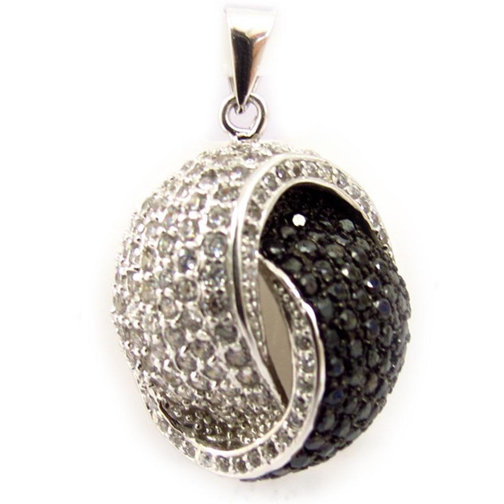 

Les Trésors De Lily [K7165] - Серебряный кулон Роми чёрно-белый