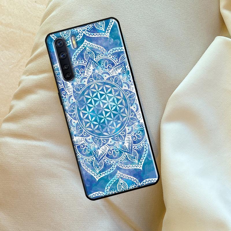 Flower Of Life In Lotus Pastel For OPPO A15 A16 A76 A96 A52 A72 A92 A98 A78 A58 A5 A9 A53 A17 A77 A57S A94 A74 A54S Case