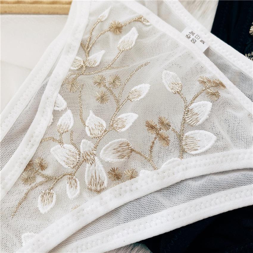 Vrouwen sexy kanten bloemen borduurwerk slipje lage taille mesh verleiding Breifs Franse luxe ondergoed plus size ademende panty