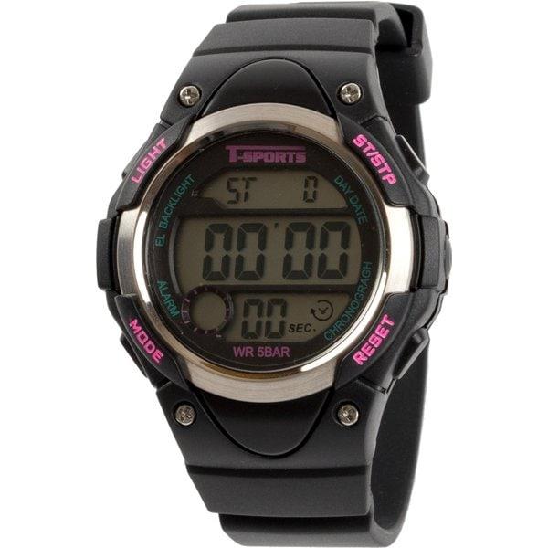 CREPHA TS Series Men's Quartz Digital Wrist Watch - Black / Blue TS-D157-BL TS-D159-RD TS-D156-BL TS-D158-BK TS-D154-BL TS-D155-SV TS-AD094-BK