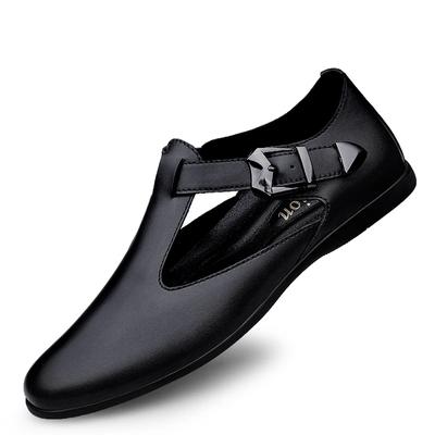 Luxury Brand Mens High Quality Sandals Outdoor Comfy Business Leather Casual Shoes Hollow Out Breathable Dress Sandals Mocassin