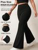 Women's High Waist Micro Flare Yoga Pants for Spring & Autumn - Elastic, Straight Leg for Outdoor Running & Fitness