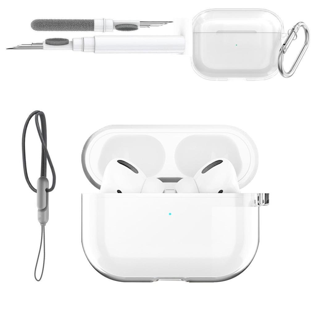 For Airpods Pro 3 Case Cover Earphone Protective Silicone Cover (with Carabiner + Lanyard + Cleaning Pen) Case for Airpods Pro 3