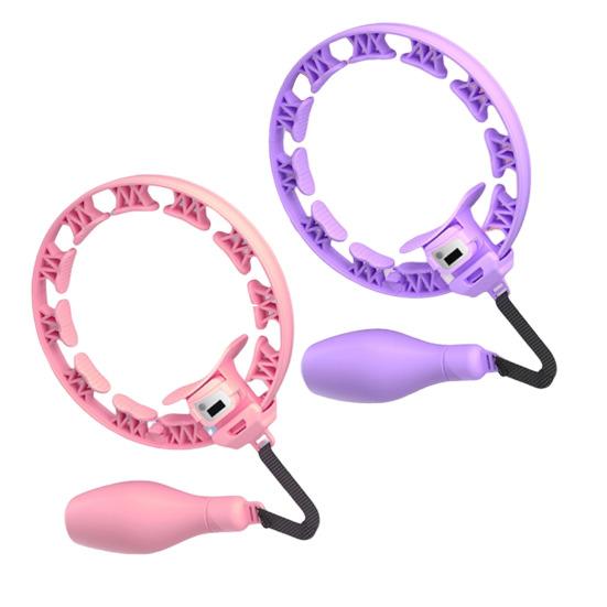 Smart Weighted Fitness Hoop with Counter Adults Weight Loss Fat Burning Waist Toning Fitness Circle Women Men Strengthening Waist Exercise Ring