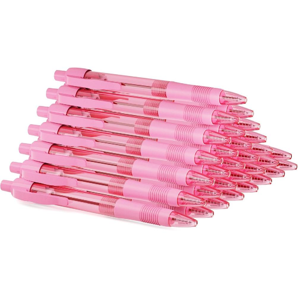 Deegtran Pens Bulk, 30 Pack No Bleed Black Ink Click Pens with Soft Grip, Wholesale Retractable Ballpoint Pens for Office School, Medium Point Smooth