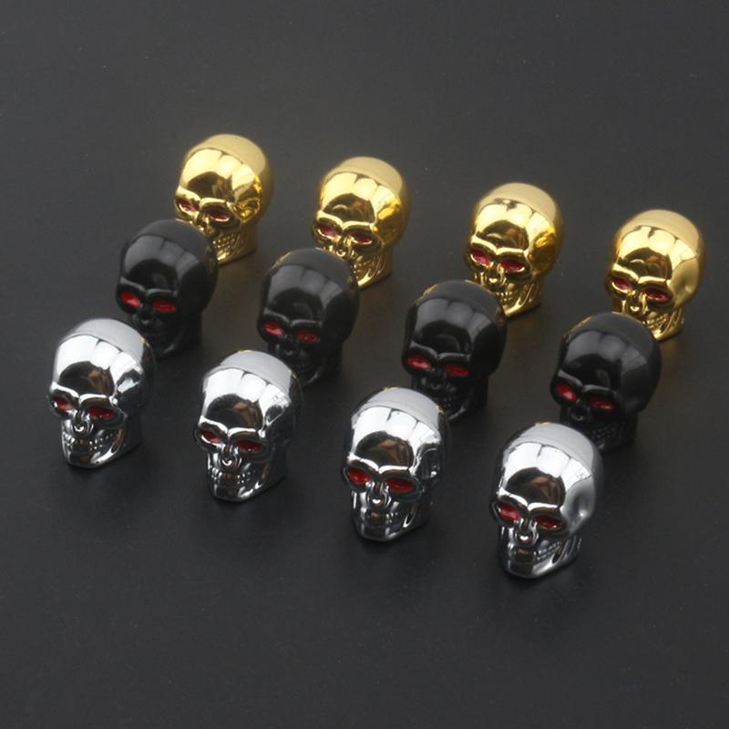 4pcs Skull Valve Caps ABS Car Wheel Plugs For Alloy Wheels Tire Valve Cap Auto Valve Cover Nipple Caps For Cars Motorcycles Bike Stem Caps1