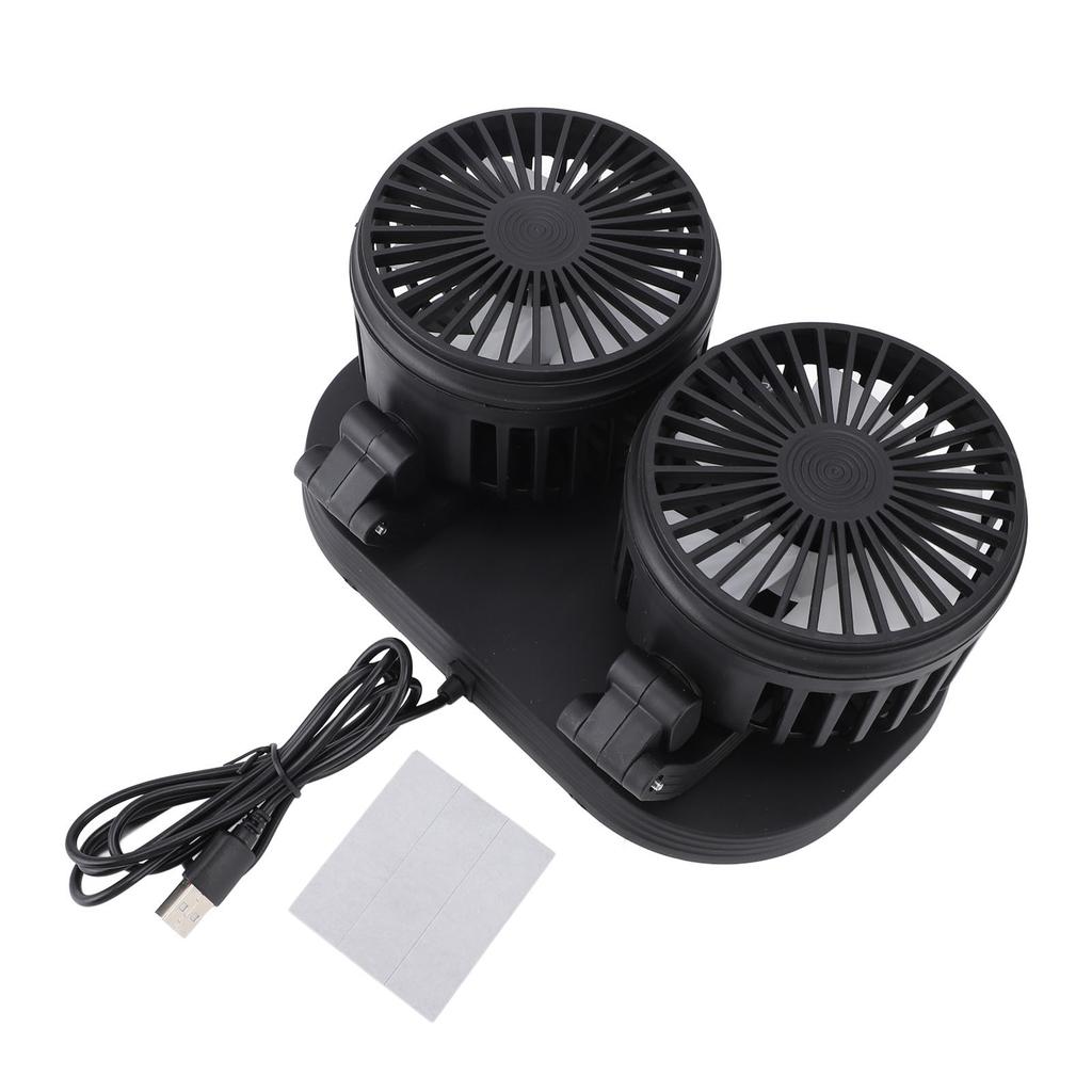 Car Dual Head Air Circulator Fan USB Powered Dashboard Cooling Air Circulator Fan Electric Car