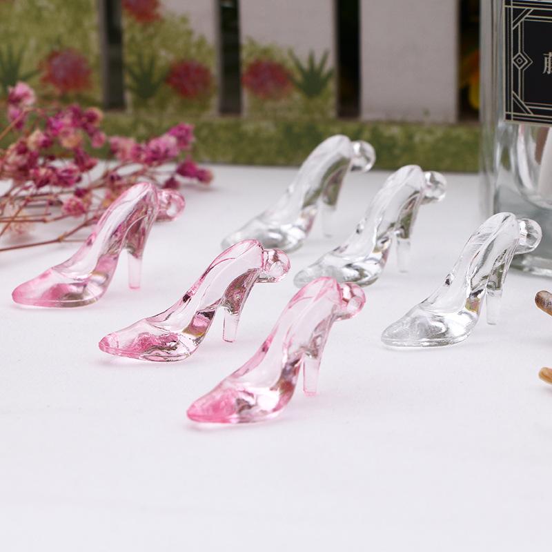 24pcs Mini Cinderella slippers plastic crystal heels princess wedding birthday party table candy gift decoration 5