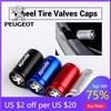 2026 Hot Car Sticker 4PCS Car Wheel Tire Valve Caps Auto Tyre Air Stem Cover Accessories For PEUGEOT 107 206 2008 4008 108 207 2