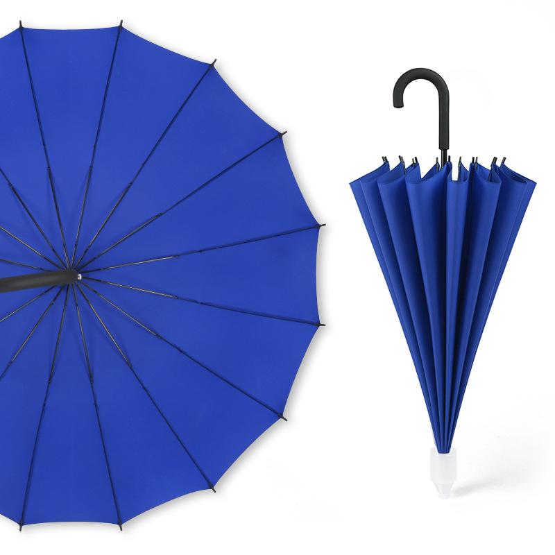 Straight 16K steel skeleton Straight umbrella Plain long-handled umbrella