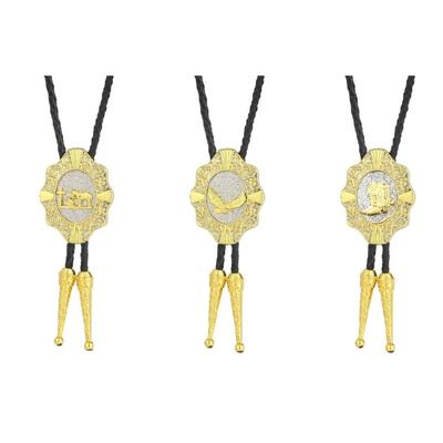 Braided Shoestring Eagle Bolo Tie Carved Charm Cowboy Necktie Necklace