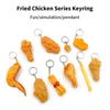 Vtipná klíčenka Kuřecí stehno Kuřecí křídlo Kreativní Mini Simulační Jídlo Přívěsek s Kroužkem na Klíče Pro Kabelku Peněženku Doplňky