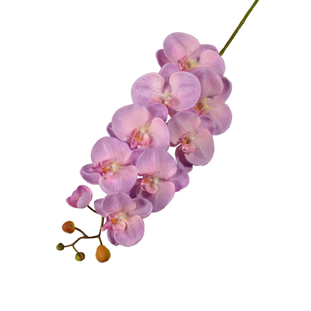 104cm 9-Heads Artificial Butterfly Orchid Fake 3D Phalaenopsis Simulation Flower Real Touch Plants Wedding Home Garden DIY Decor