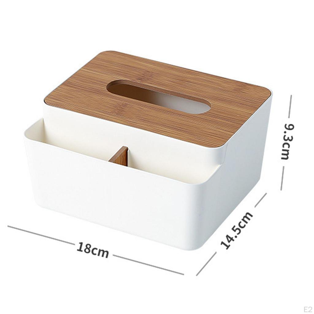 Multifunctional Tissue Box Cover Holder Desk Organizer Rectangle Bedside Decorative for
