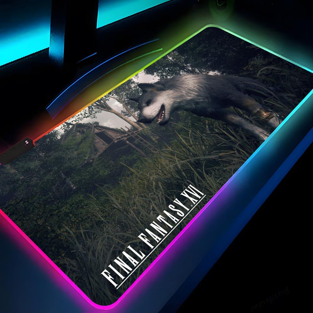 Final Fantasy XVI Mouse Pad Carino Gaming LED 700x300 Tappetino Mouse Tappetini Mouse Tappetini Tavolo Tappetino Scrivania PC Tappetino Tastiera RGB XXL