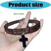 Retro Punk Style Leather Chokers With Crosses Pendant Adjustable Metal Clasp Alternative Jewelry Rocker Metal Leather Chokers