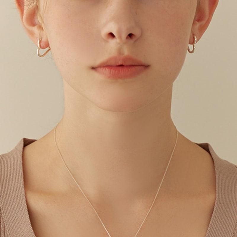 Lewe [6mm+10mm Perlenohrringe inklusive] Klassische Herz Halskette