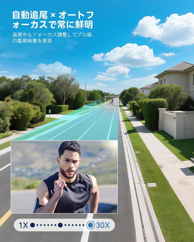 Ctronics 4K Outdoor Security Camera 30x Optical Zoom Human Pet Vehicle Detection Auto Tracking Night Color Recording 50m Infrared Night Vision 150m