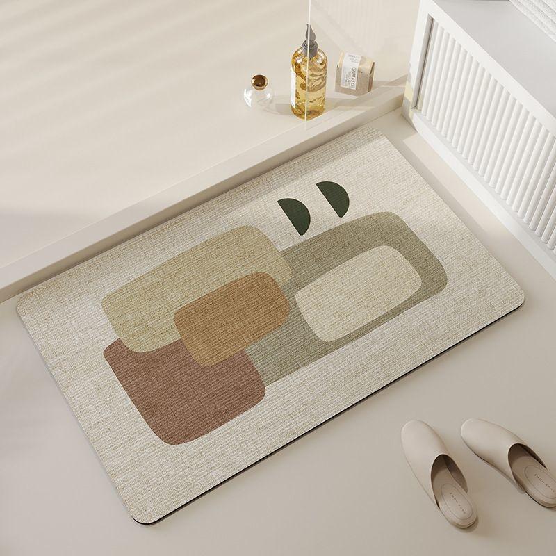 Wabi Silent Wind Diatom Mud Absorbent Floor Mat Quick Drying Household Bathroom Toilet Non-slip Foot Mat Soft Mat At the Door