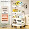 Compact Multi-Layer Mobile Storage Rack for Kitchen, Bathroom, or Bedroom
