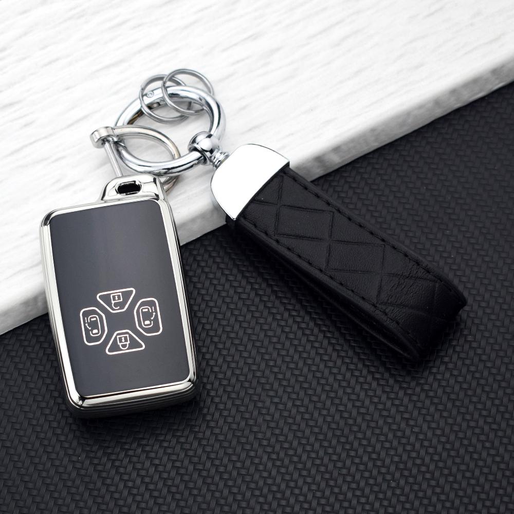 Soft TPU Silvery Car Key Casefor Toyota Alphard Vellfire Previa Estima Isis Noah Voxy 4/5 Buttons Cover Key Chain Protector