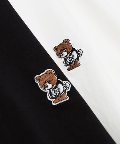 [IMPROVES] [SIDEWAYSTANCE] Long Sleeve Skater Bear Embroidered T-Shirt