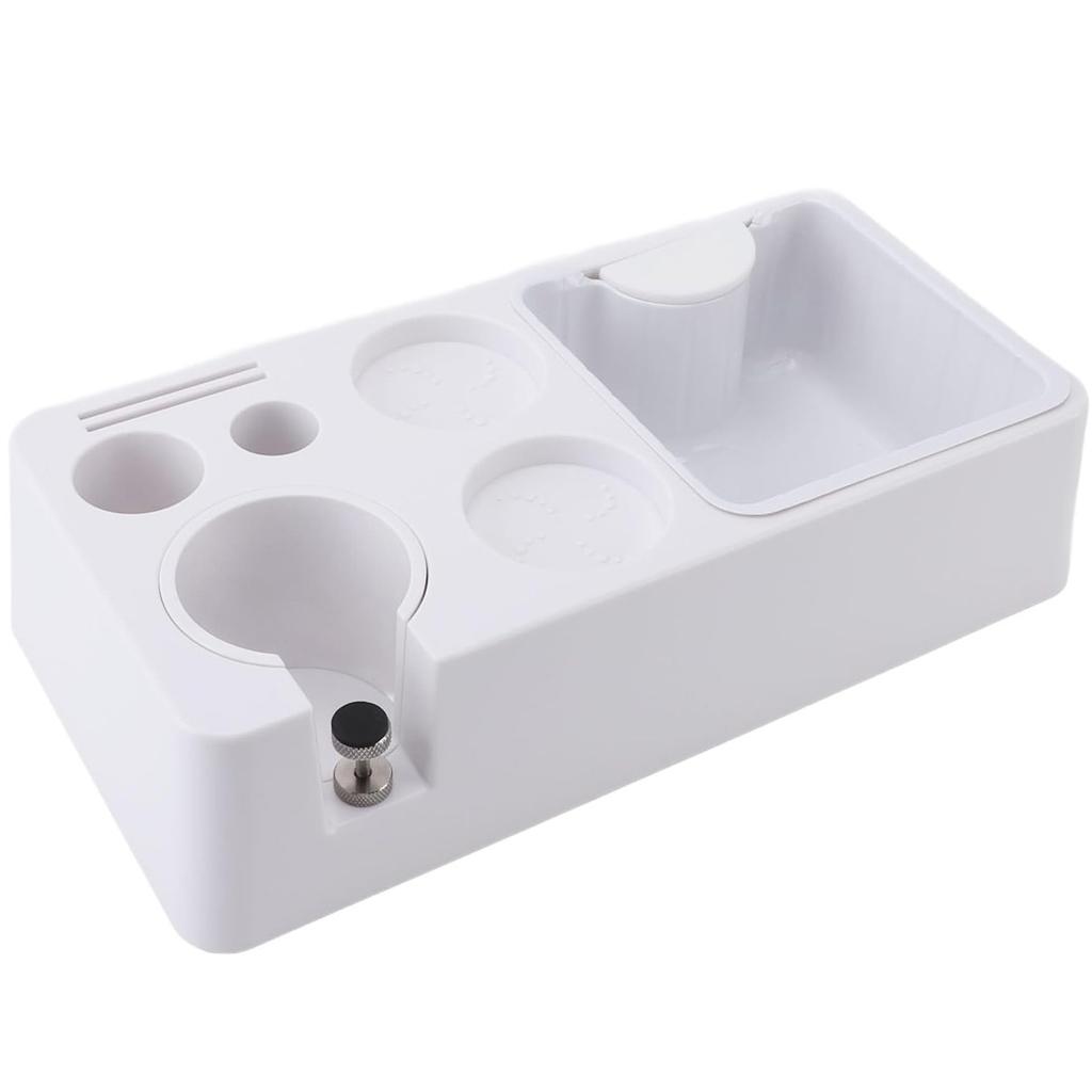 D2 Coffee Tamping Station with Knock Box, 8 In 1 Organizer for Tamper, Portafilter Holder, Cleaning Kits Puck Screen Accessories