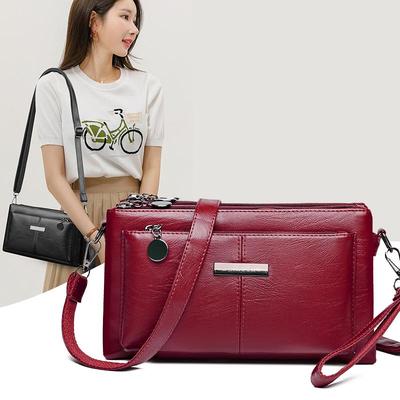 Damentasche Weiche Leder Muttertasche Mittleren Alters Umhängetasche Handtasche Schultertasche Mehrschichtige Tasche Handytasche