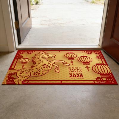 Floor Mat Horse Pattern Anti-Slip Bottom Surface Wear-Resistant Floor Mat Easy To Clean Home Office Cafe Rug Home Decor
