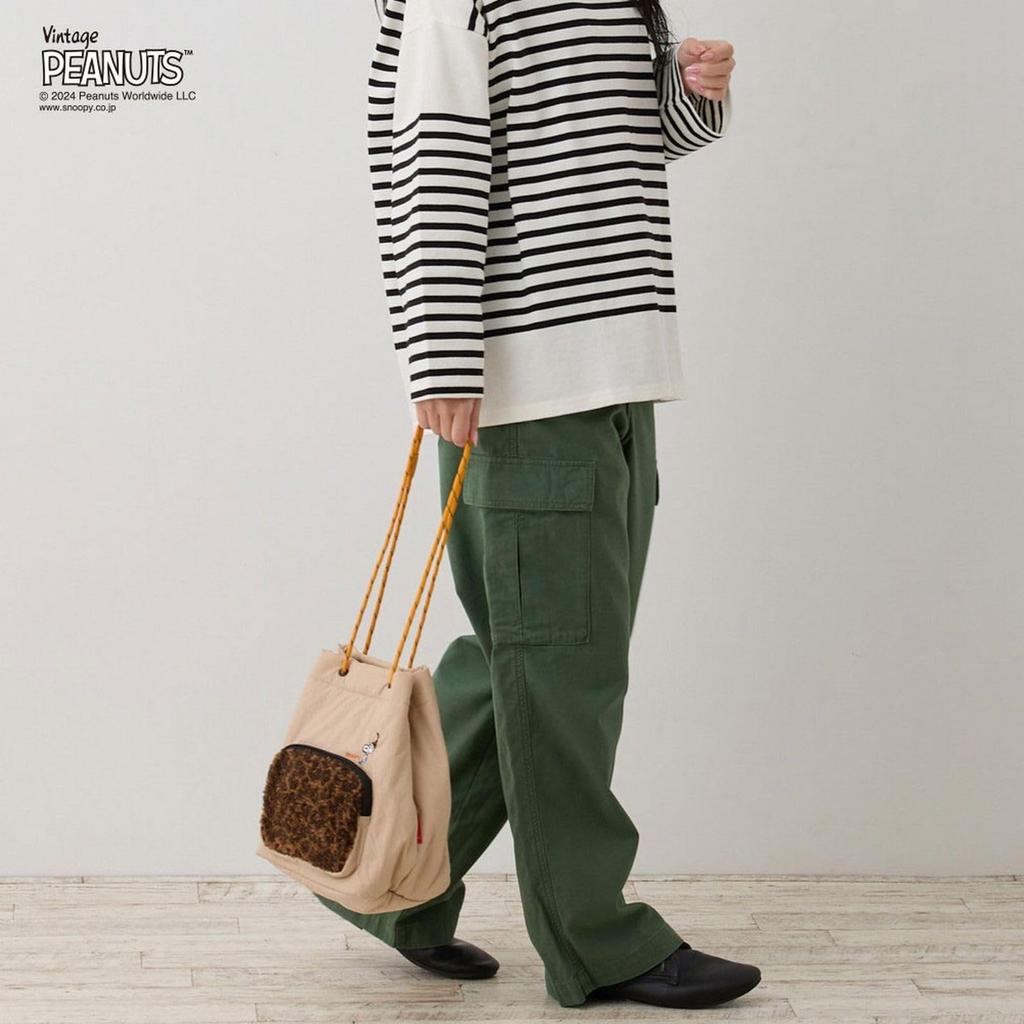 8411 Snoopy Boa Small Tote Bag IP Pochette Boa Peanuts 9S [Rootote] (02 Beige)