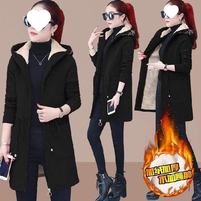 Women's 2025 Mid-Length Velvet Lambswool Plush Coat - Loose, Trendy, Plus Size, Autumn/Winter Cardigan Hoodie