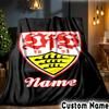 Custom Name Stuttgart Crest Art Throws Blanket Flannel Blankets for Couch Bed Gifts for Men Women Picnic blanket Christmas fan gifts