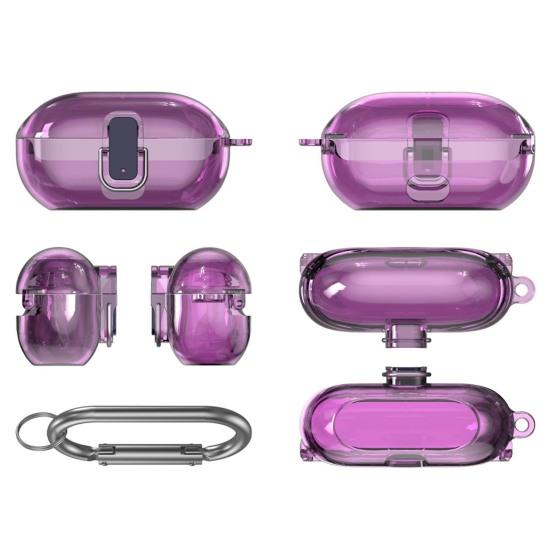 Earbud Protective Case with Lock Portable Shockproof Wireless Earphone Charging Case Cover Protector Clear TPU Shell Skin