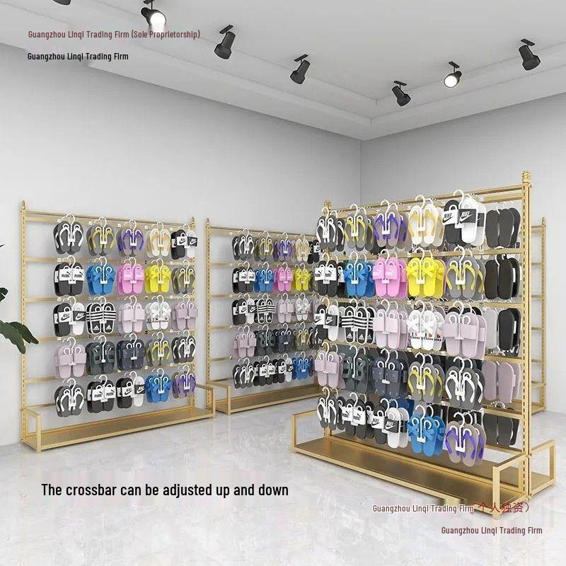 Víceúrovňový nastavitelný stojan na vystavení pantoflí a bot pro supermarkety a nákupní centra