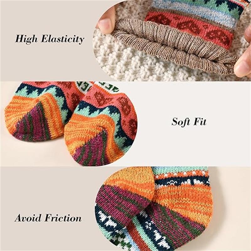 5 Pairs Winter Warm Wool Socks Thick Knit Soft Cozy Socks Boots Socks for Women