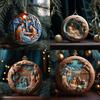 Flat Creative Acrylic Christmas Tree Decor Cute Round Acrylic Material Car Accessories