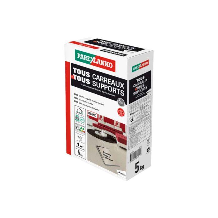 Colle Carrelage - PAREXLANKO - 5 KG - Blanc - Haute Performance - Technologie Sans Poussière