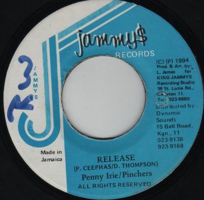 7inch Record PENNY IRIE & PINCHERS - Release NONE Jammy's Records 1994 Jamaica Reggae, Ska & Dub Used