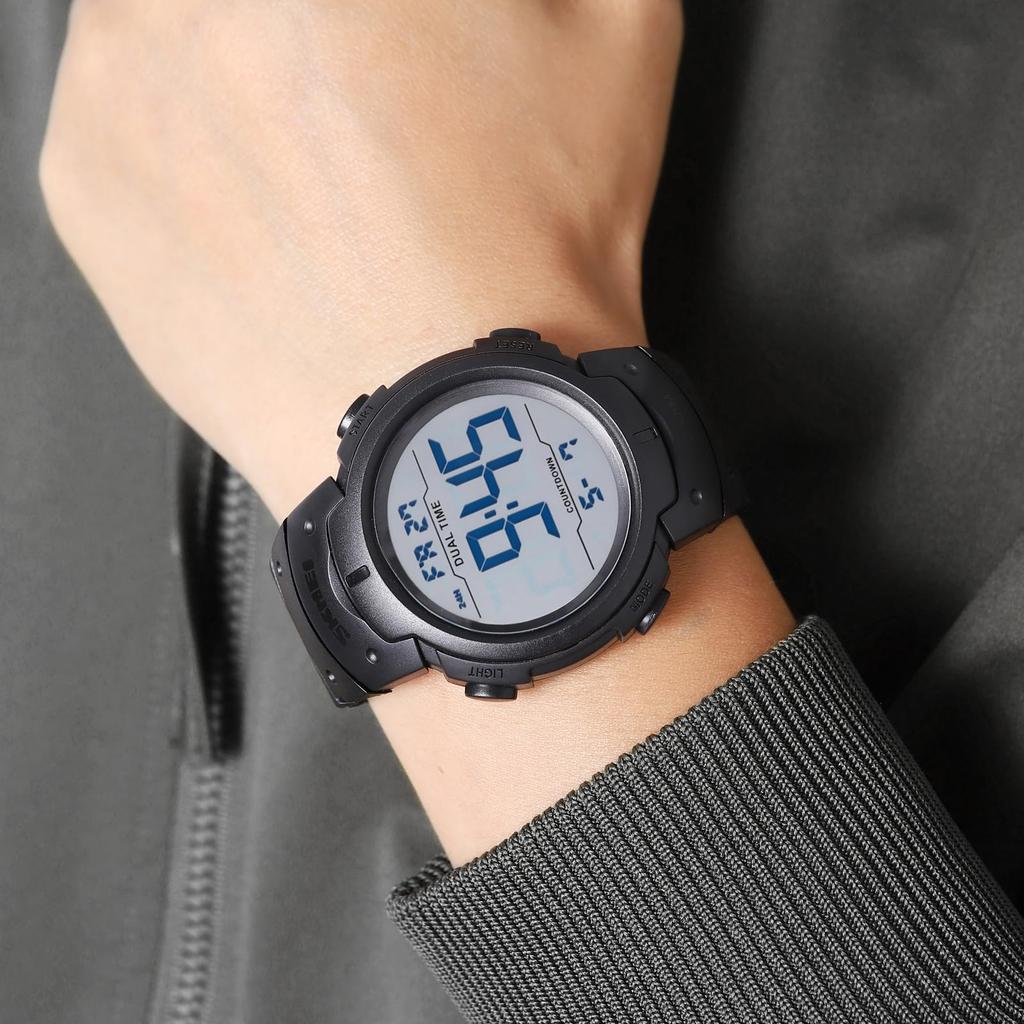 Datirzyx Digital Easy To Sports Watch with Dual Time and Japanese Instruction Manual Included X Men's Large-Scale Watch, Read, Waterproof, Stopwatch,