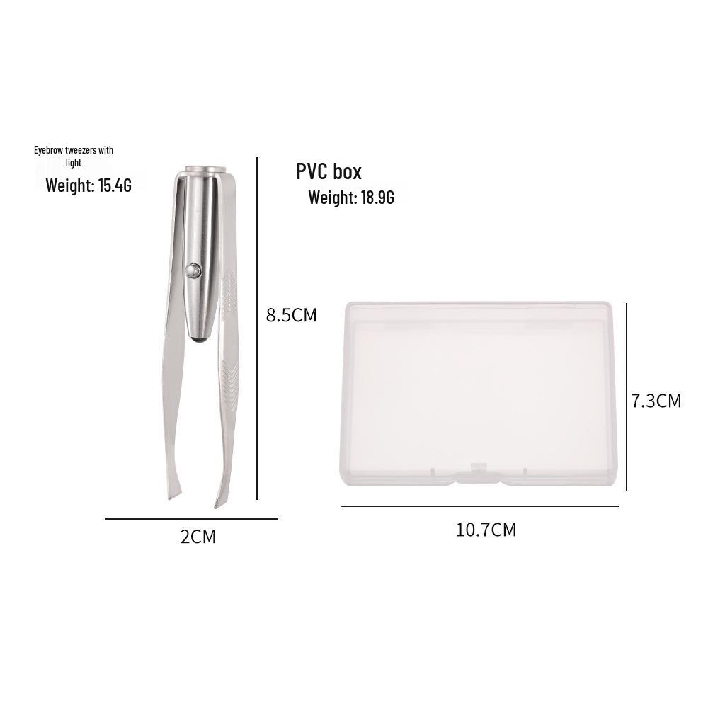Lighted Stainless Steel Eyebrow Tweezers & Trimmer – Luminous Arrow Beauty Tool