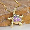 

Wind explosion seven pieces blue Orbo turtle necklace retro fashion animal collarbone chain pendant