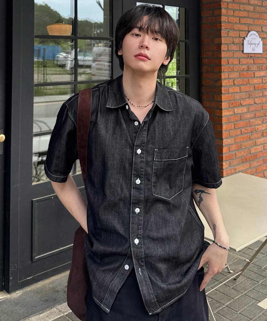 MINDBRIDGE Linen-Like Denim Oversized Daily Short Sleeve Shirt - 3 Colors
