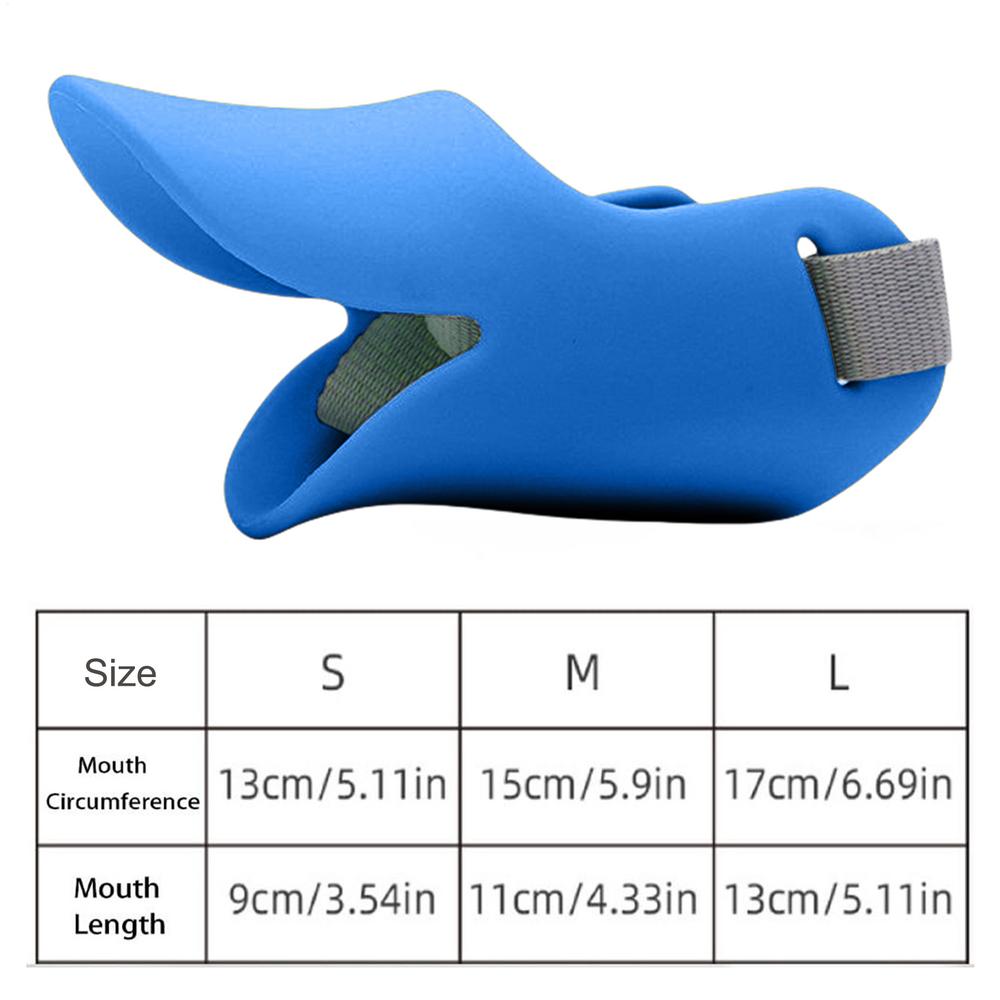 Pet Dog Muzzle Silicone Adjustable Mask Cover Anti Barking Anti Bite Breathable Pet Mouth Muzzle Small Dog Training Supplies (Blue,S) синий