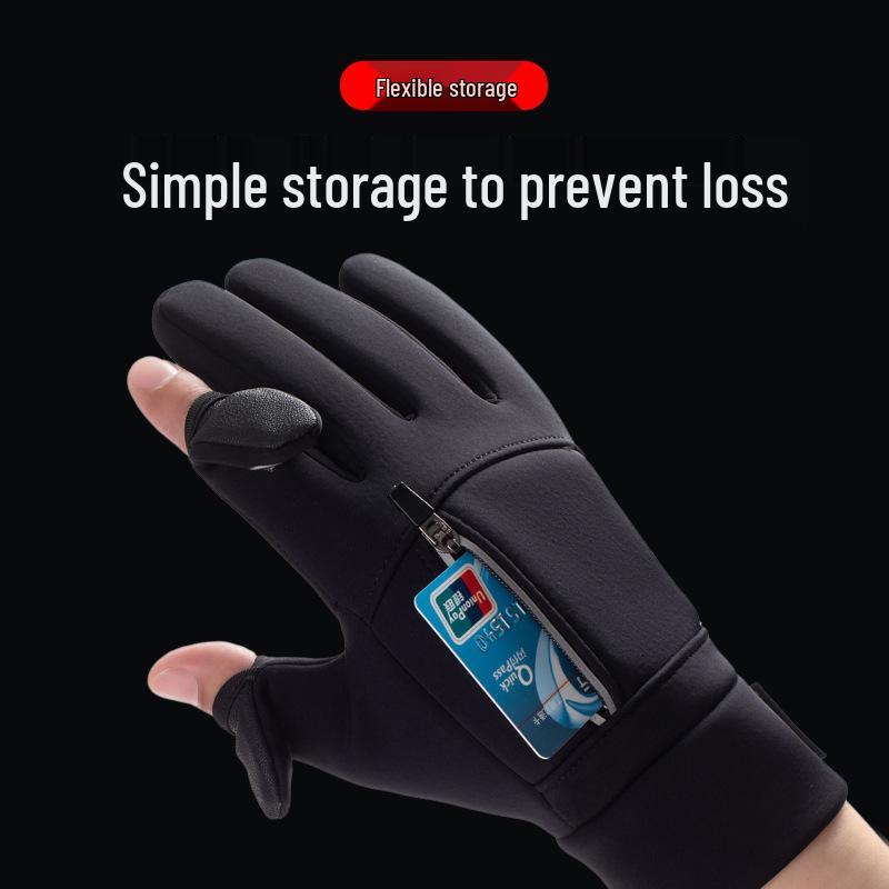 Men's Winter Cycling Gloves: Fleece Lined, Windproof, Waterproof, Touchscreen-Compatible for Outdoor Sports and Mountaineering